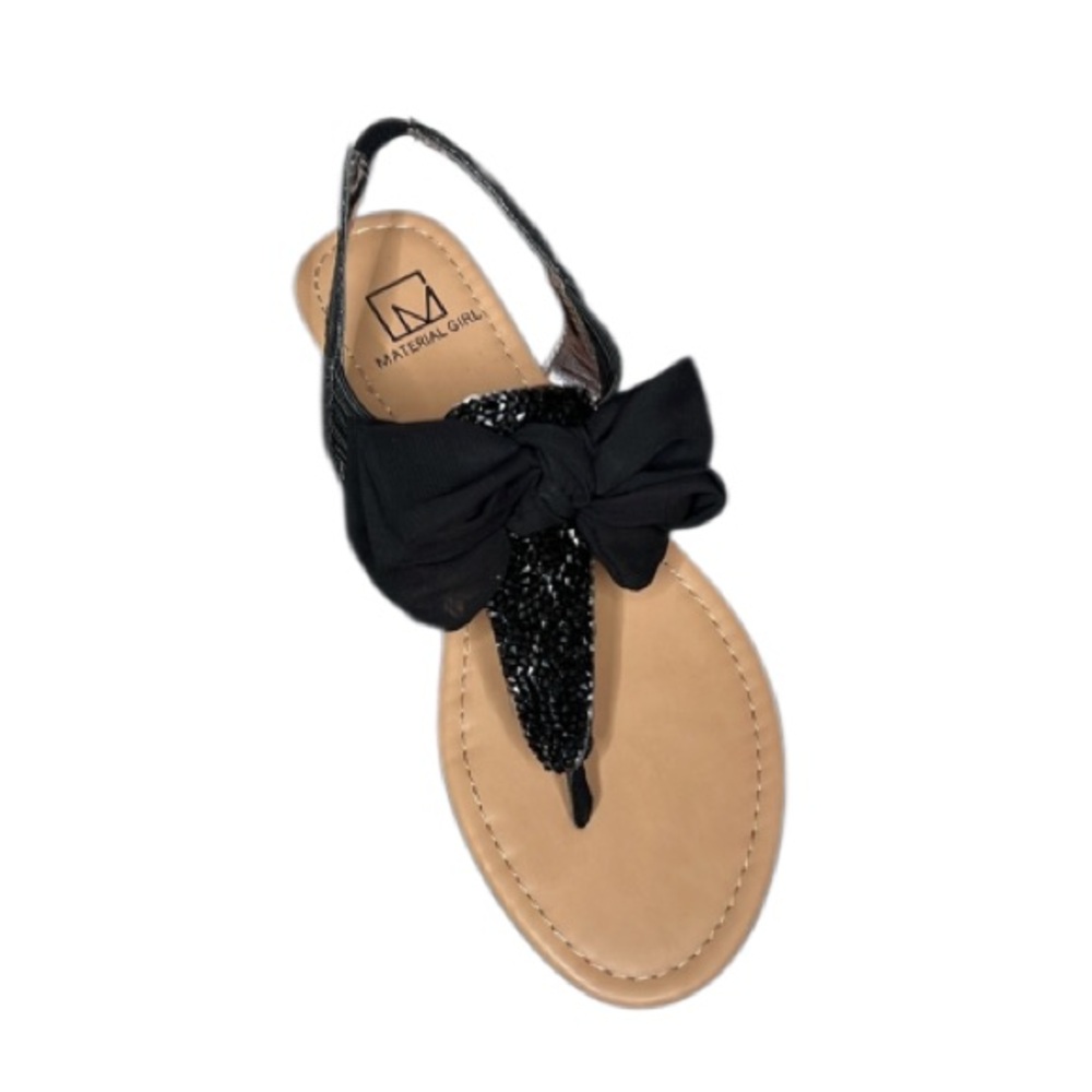 Material Girl Womens Swan 2 Split Toe Casual T-Strap Sandals, Black, Size 6.5 - Picture 5 of 16